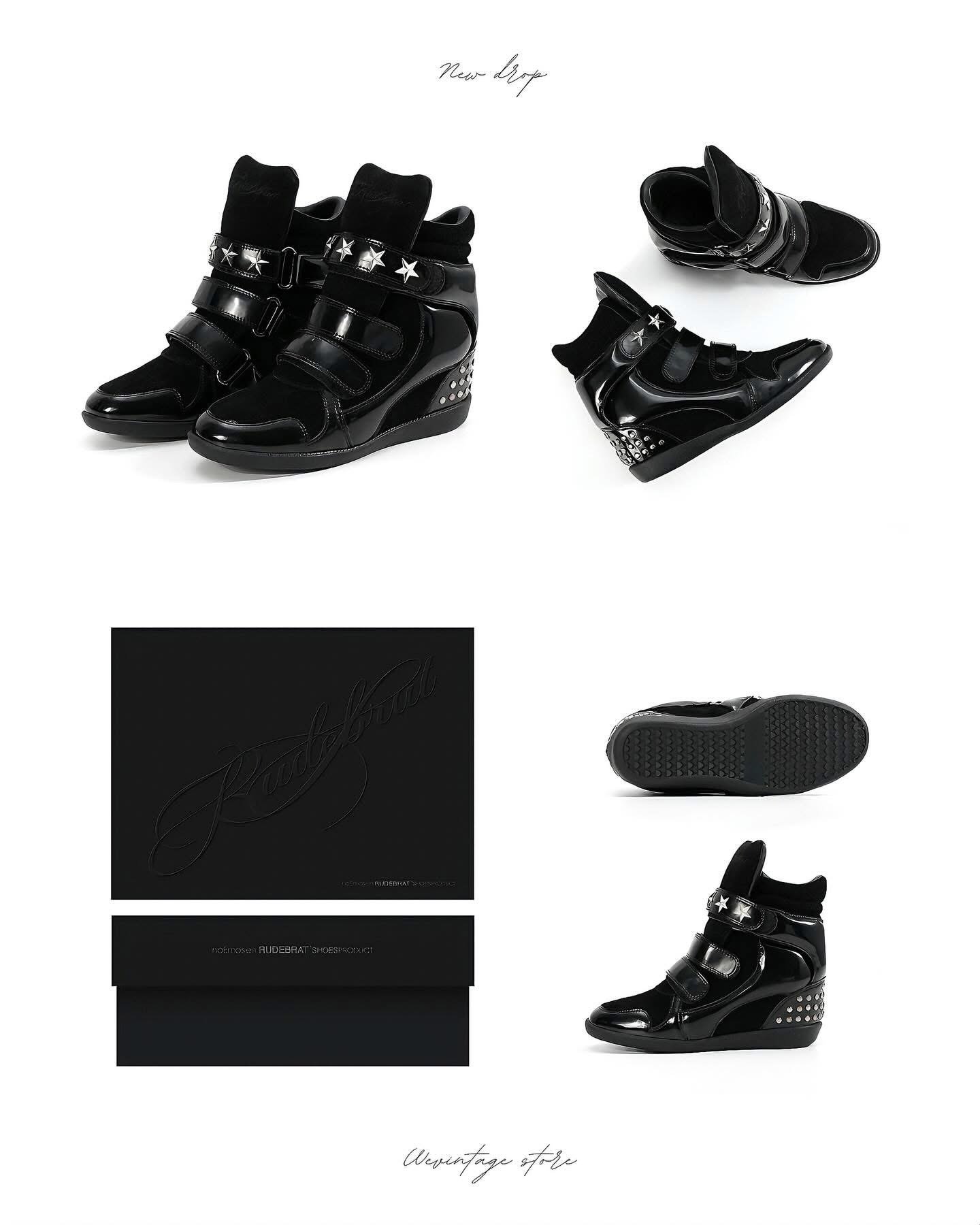 NOEMOSEN STUDDED STAR WEDGE SNEAKERS