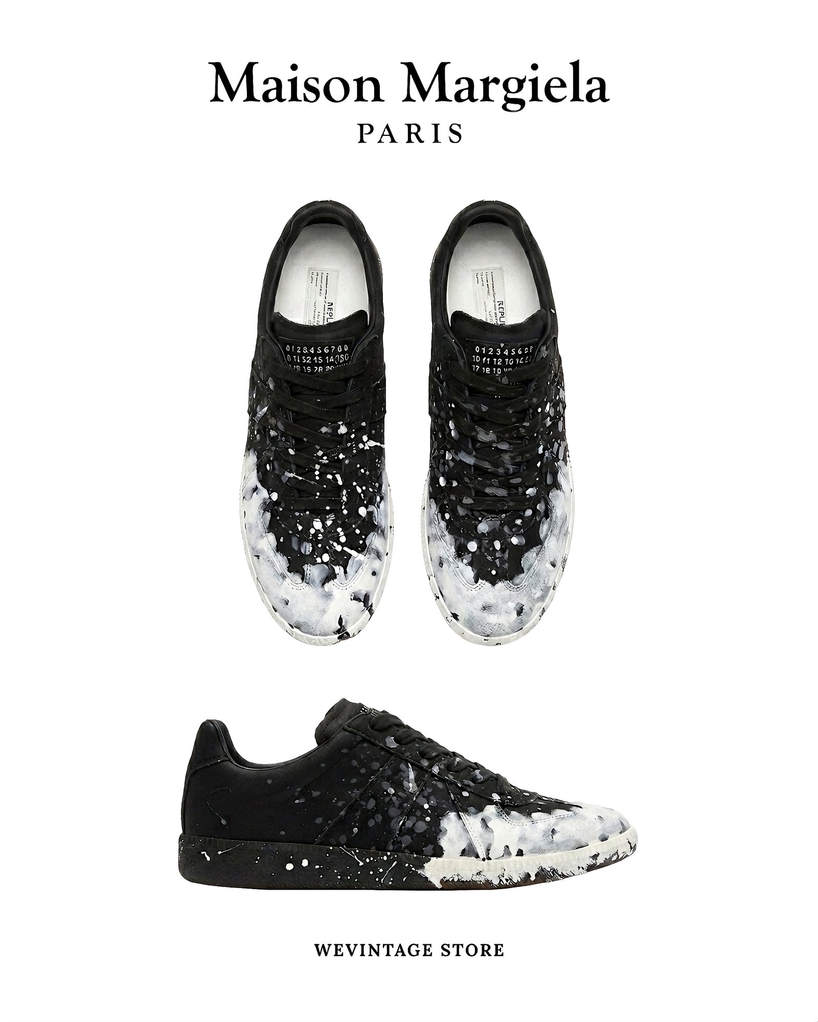 MAISON MARGIELA “REPLICA” PAINT SPLATTER BLACK (High Quality)